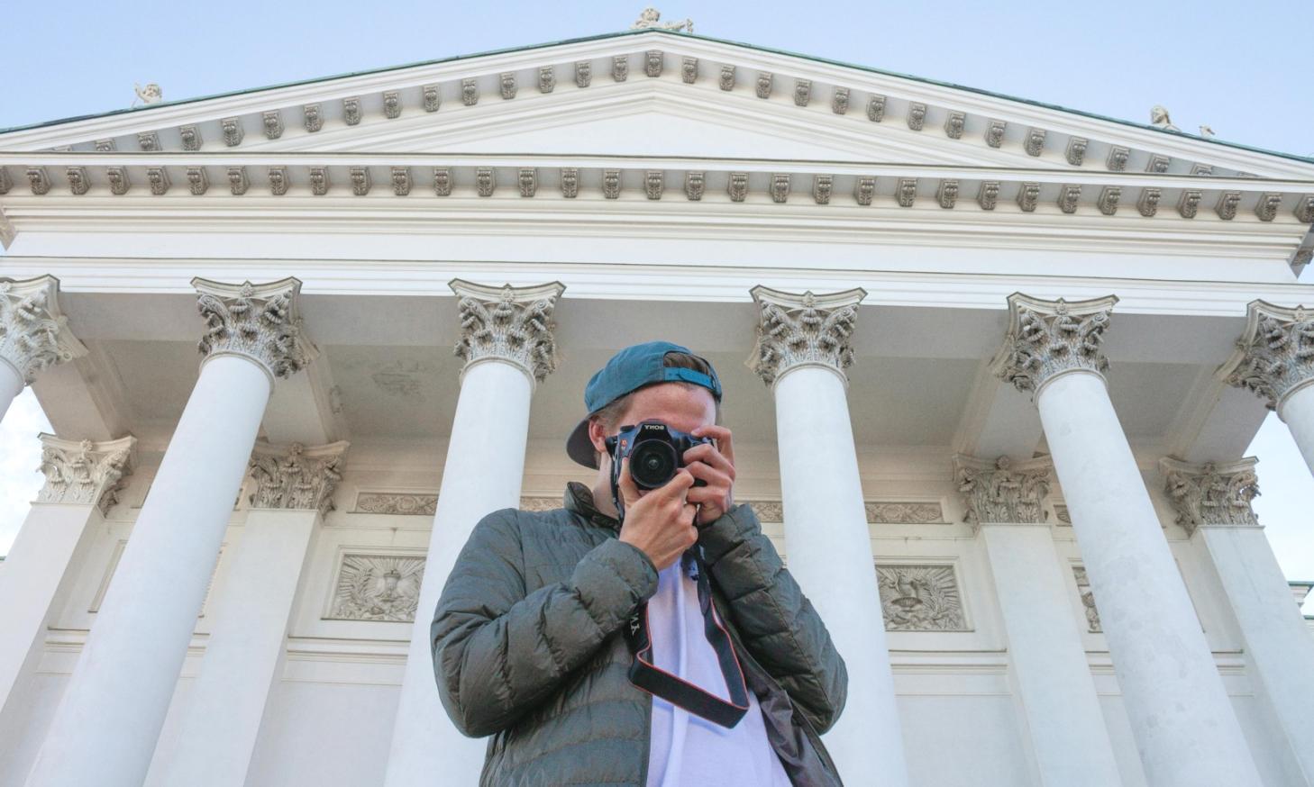 Portrait photography workshop setting